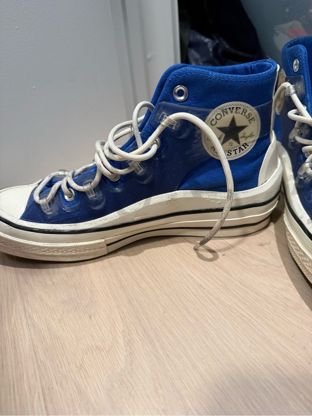Converse Womens High Top Sneakers in Royal Blue and White - Picture 5 of 6